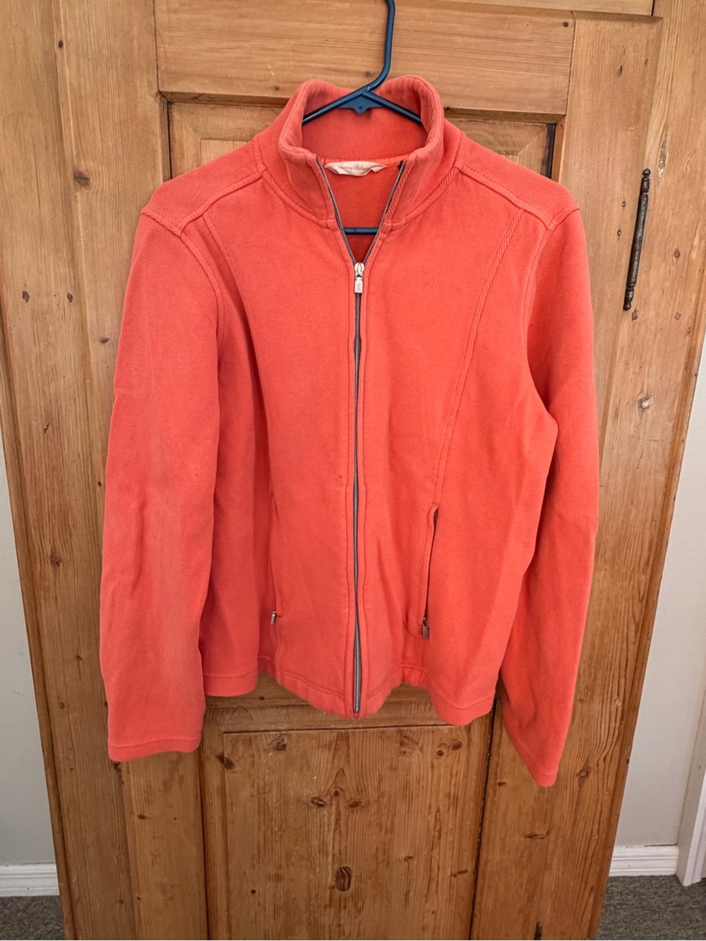 Tommy Bahama Orange Full-Zip Fleece Jacket w/Zip Pockets Sz Medium